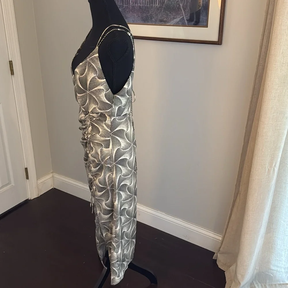 Urban Outfitters Ruched Satin Slip Midi Dress - Size Medium - Picture 5 of 10